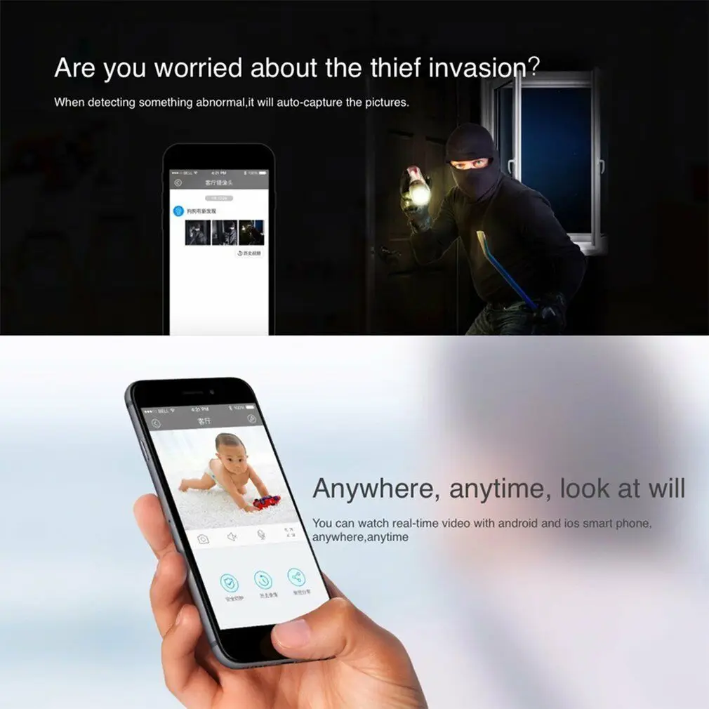 HD 720P умная собака Cleverdog Домашняя безопасность WiFi CCTV IP камера Детский Монитор серый