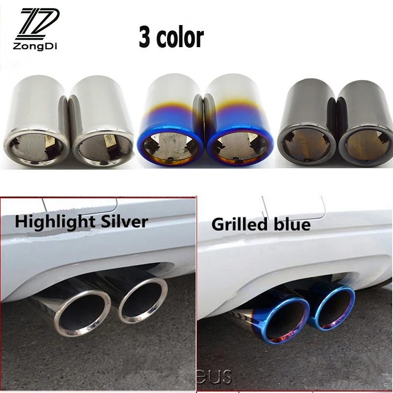 

ZD 2PCS For Volvo XC60 S60 XC90 V40 V60 2011 2012 2013 2014 Stainless Steel Car Exhaust Tip Muffler Pipe Cover Accessories