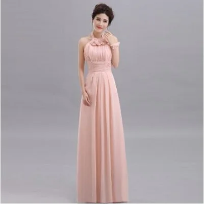 Красота Эмили Дешевые Длинные шифон Румяна розовые платья невесты 2018 A Line