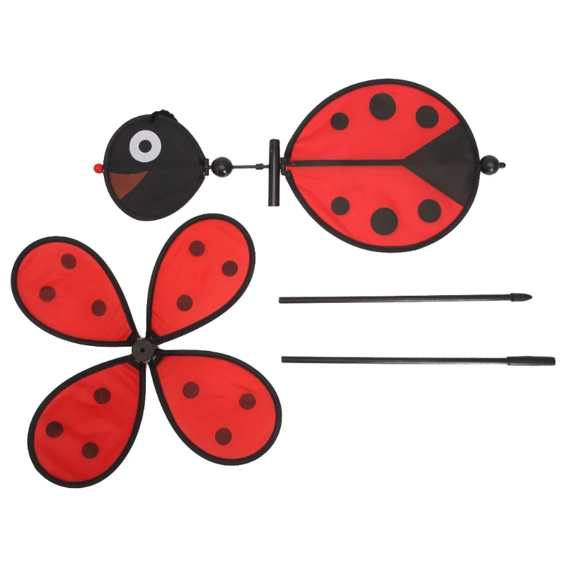 

HBB Bee Ladybug Windmill Whirligig Wind Spinner Home Yard Garden Decor Kids Toys