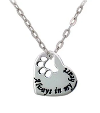 Ожерелье с подвеской alway in my heart в виде собачьей лапы|pendant necklace|wholesale jewelrysilver pendant