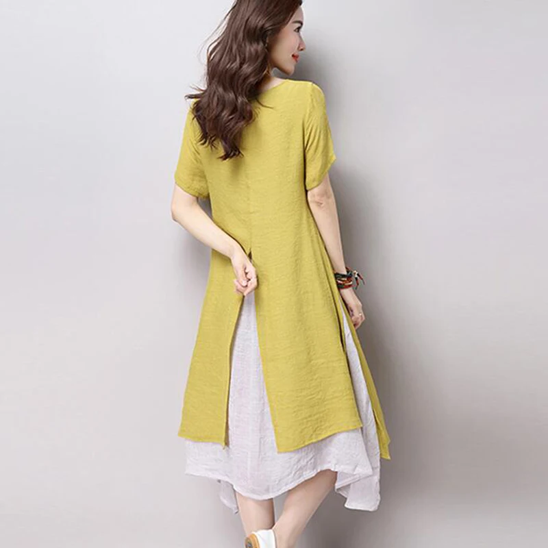 Новинка 2017 летнее стильное платье винтажное женское хлопковое льняное с