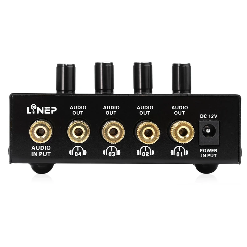 

Lynepauaio Headphone Splitter 1 Input 4 Out Headphone Speaker Splitter Comparator Output Independent Volume Adjustment With Si