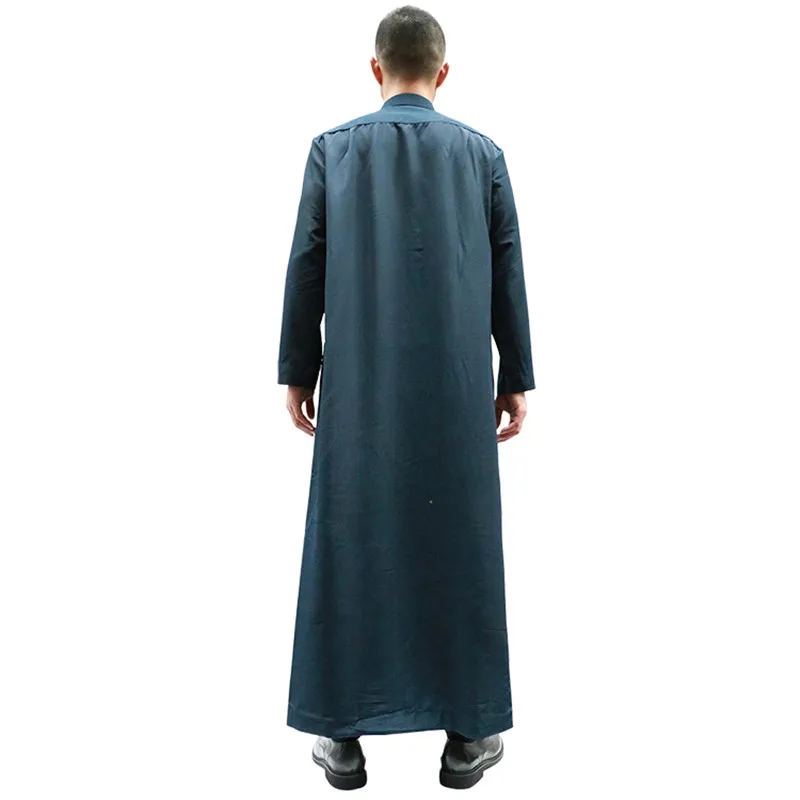 Новый дизайн Исламская одежда абайя Стенд воротник с длинными рукавами jubba thobe