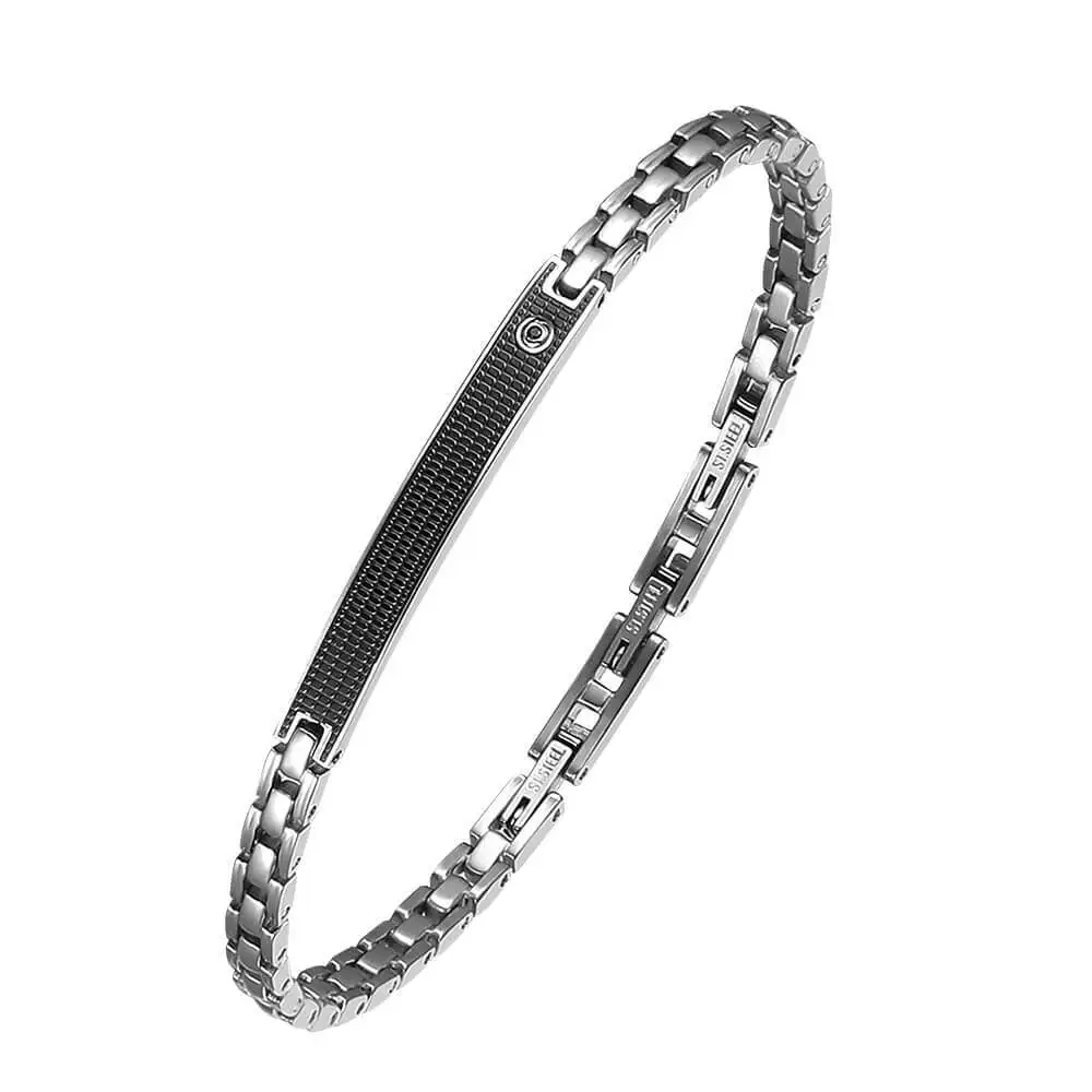 silver black Moocare браслет из нержавеющей стали для повседневной Женщины Мужчины Серебряный Розовый Шарм-браслет золотистого цвета мужской женский панк хип хоп Рок цепочка на запястье - Окраска металла: silver black