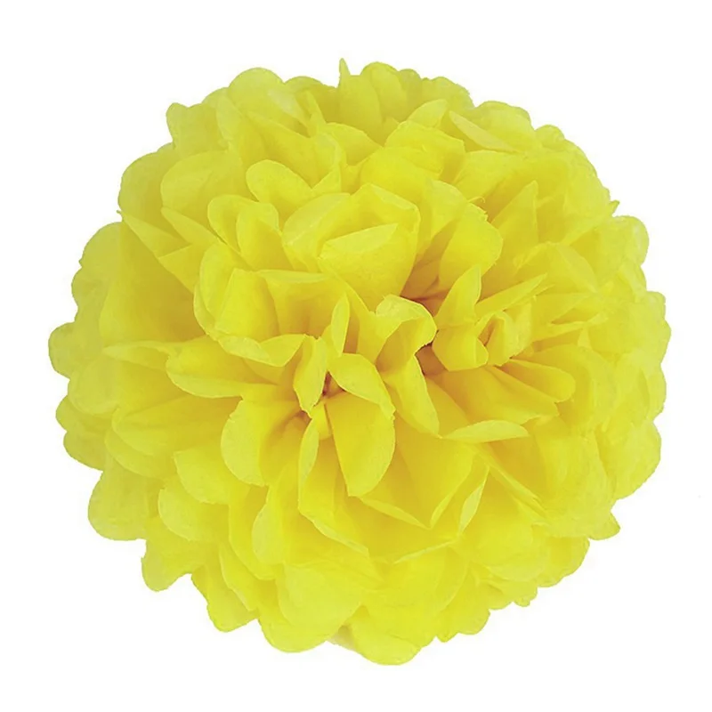 Yellow FENGRISE Pom Poms 1 шт. 30 см бумажные шарики из искусственных цветов Свадебные украшения вечерние товары для дома автомобильные декоративные - Цвет: Yellow