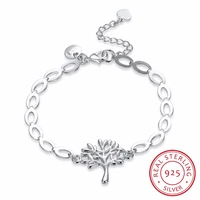 lekani fashion tree of life charm bracelet for women simple tree men 925 sterling silver bracelets bangles party gift pulseras