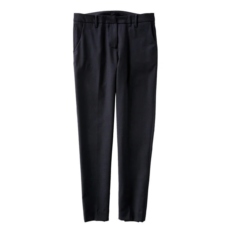 Женские смесь шерсти и шелка темно-ПР брюки 2017 Осень | Женская одежда