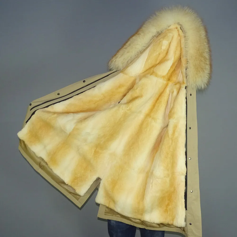 Пальто с мехом яркое коричневое Свободное пальто из кроличьего бархата принтом