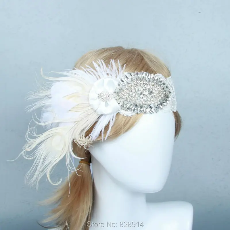 

Vintage 1920s Gatsby Dress Lace Headband Fancy Dress Party Headpiece Hair Band handmade HB8017