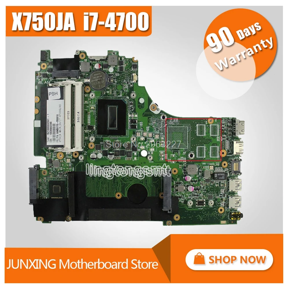 X750JA материнская плата i7 4700HQ REV2.0 для For Asus K750J K750JA ноутбука Тест ОК|motherboard for asus|mainboard