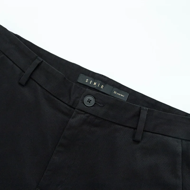 SEMIR Men Standard Fit Chino Pants Cotton Chinos Straight Leg Trousers Elastic Waist in Casual Style for Spring Autumn |