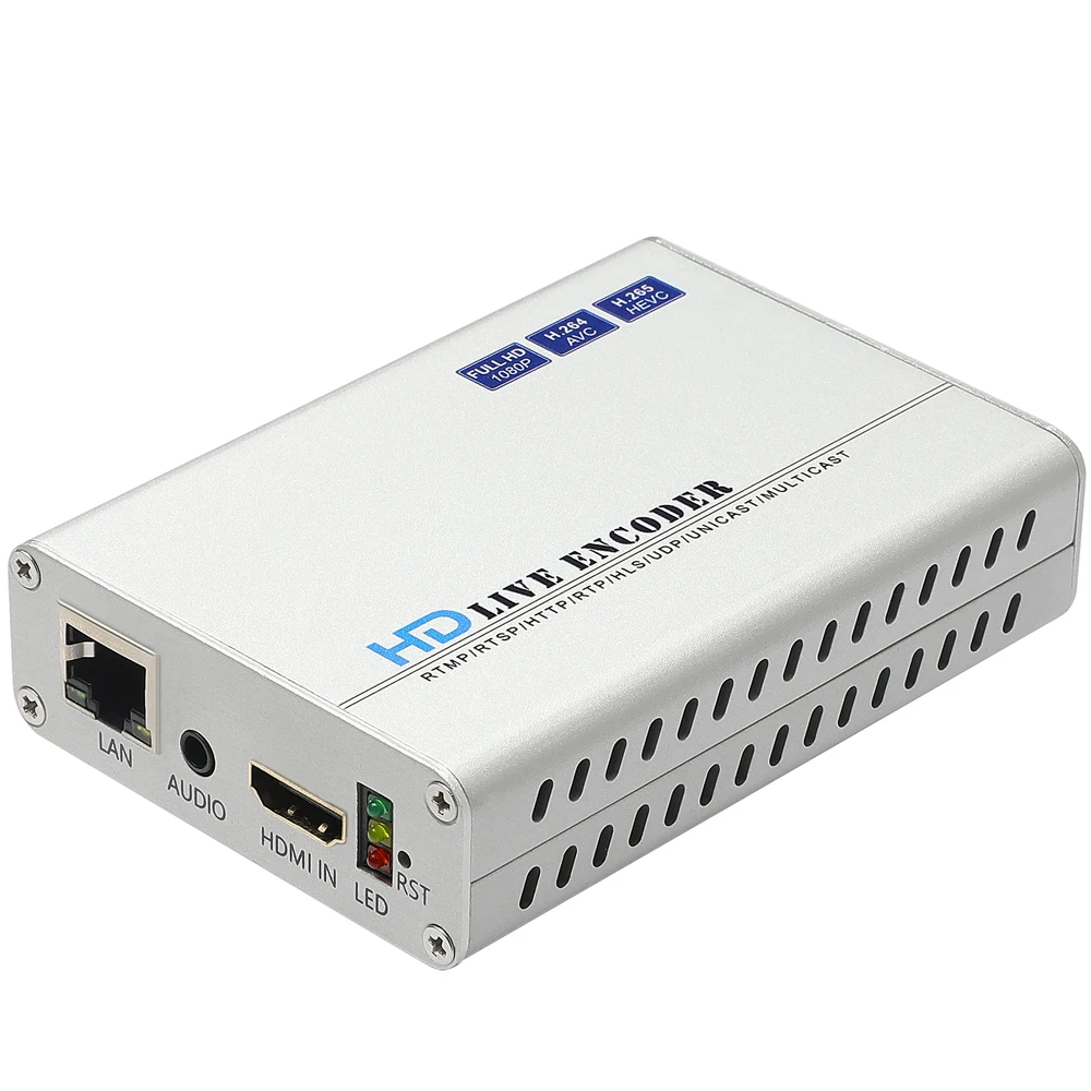 HEVC 1080 P 1080i HD HDMI к RTSP RTMP UDP HLS видео поток кодер IPTV потоковая трансляция в прямом эфире кодировщик H.265 H.264 передатчик