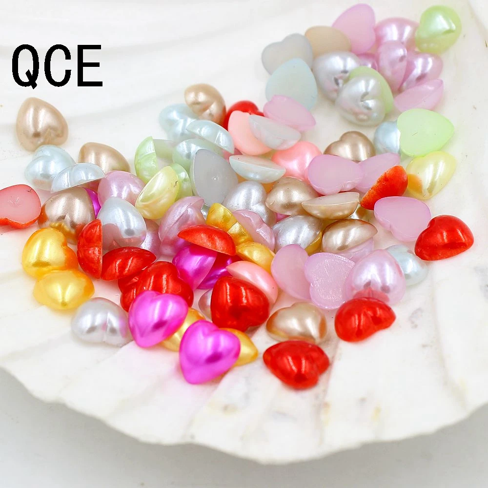 Разноцветные бусины с имитацией жемчуга 72 шт./лот Размер 10 мм полукруглые плоским