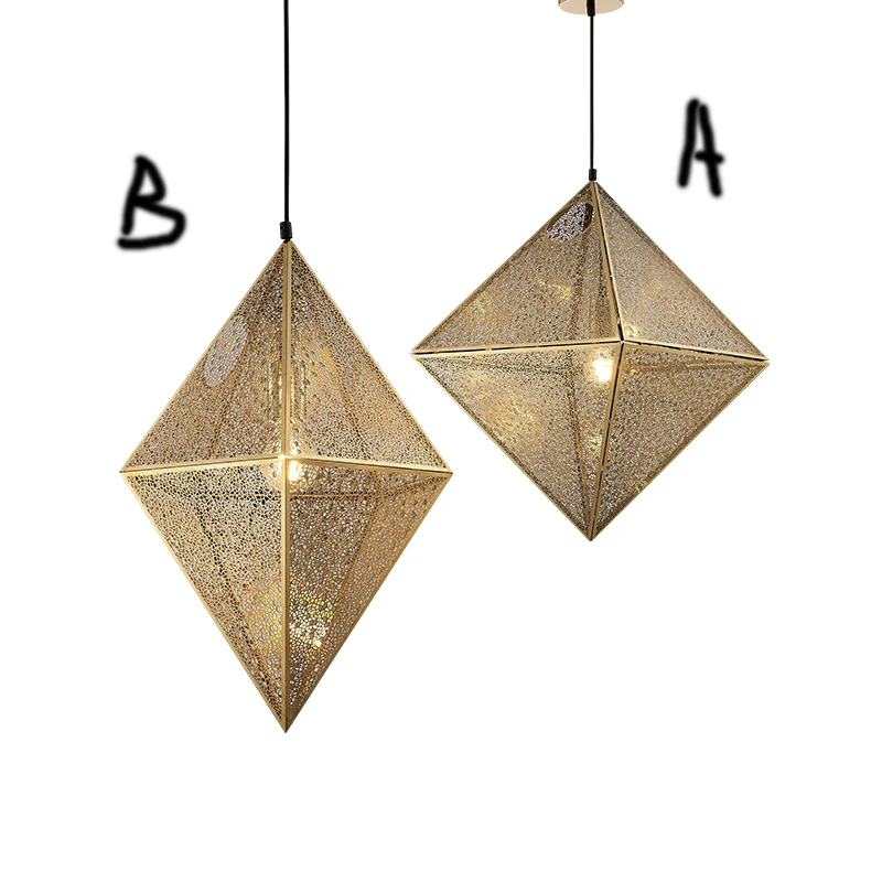 Современный подвесной светильник Реплика веб травления в форме ромба для