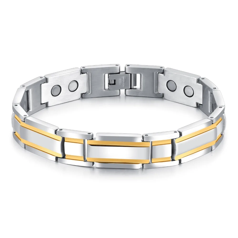 Мода магнитный камень человек звена цепи Браслеты Винтаж Нержавеющая сталь