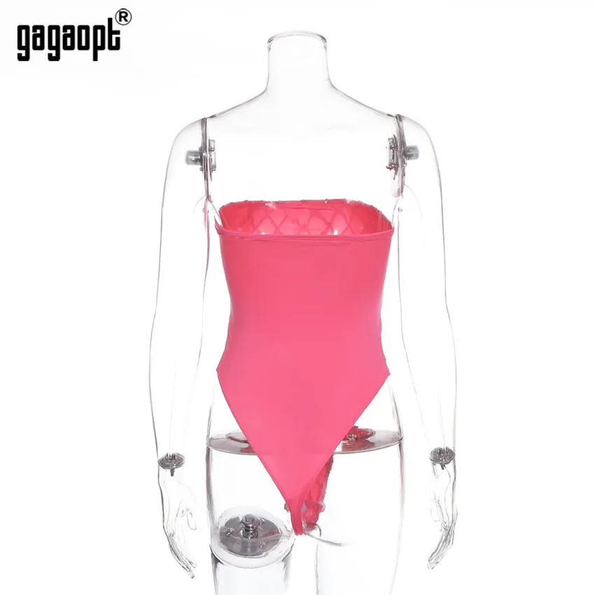 

Gagaopt 2019 Sequined Sexy Bodysuit Women Plaid Sequins Shining Summer Overalls Strapless Bodysuit