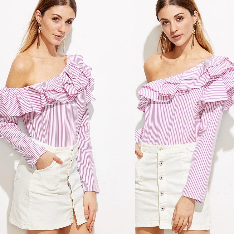 Женская блуза с оборками и открытыми плечами модная летняя повседневная