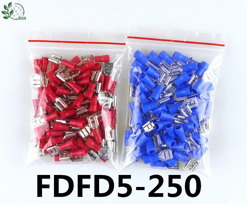 50 шт. FDD2 250 женский изолированный Электрический обжимная Клемма для 1 5 2.5mm2 Разъемы