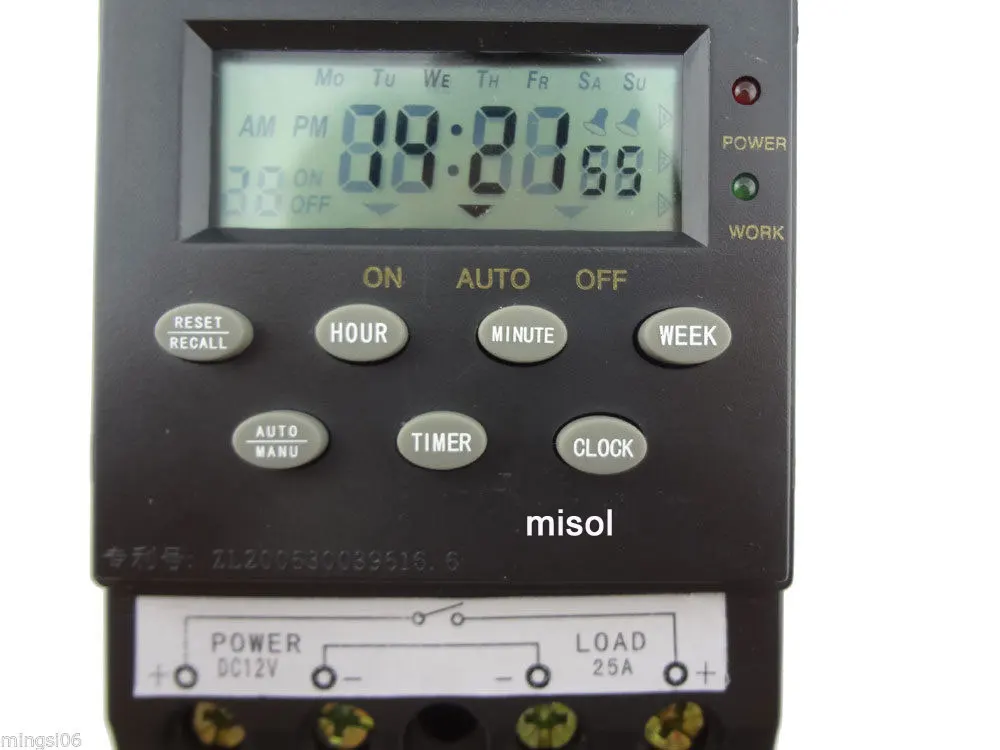 Программируемый таймер 12 В 25 А ЖК-дисплей | Дом и сад