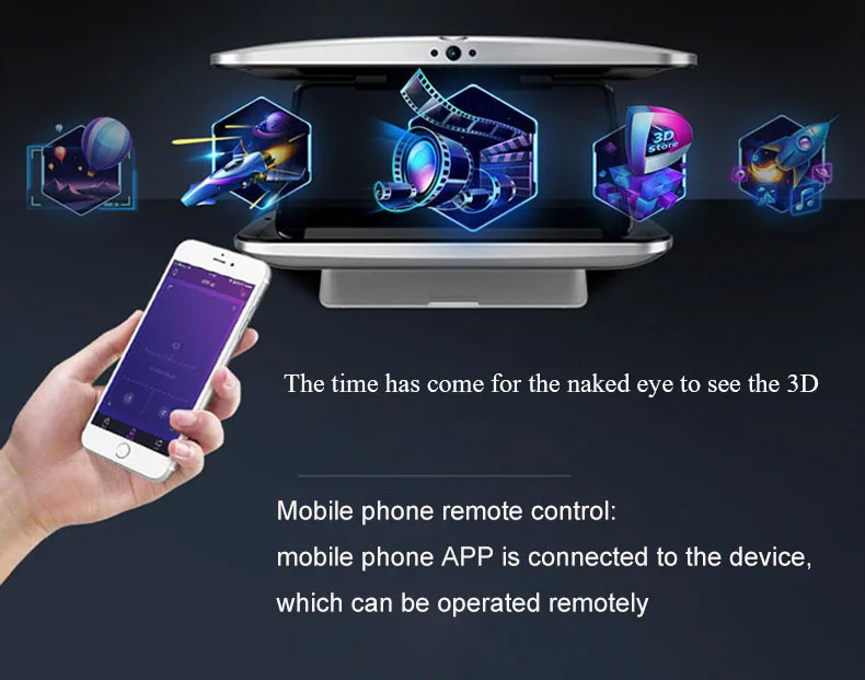 MP4 плеер с открытым отверстием 3D небрежный глаз 3D видеоплеер с wifi bluetooth Встроенный аккумулятор Поддержка TF карта для ios android телефон
