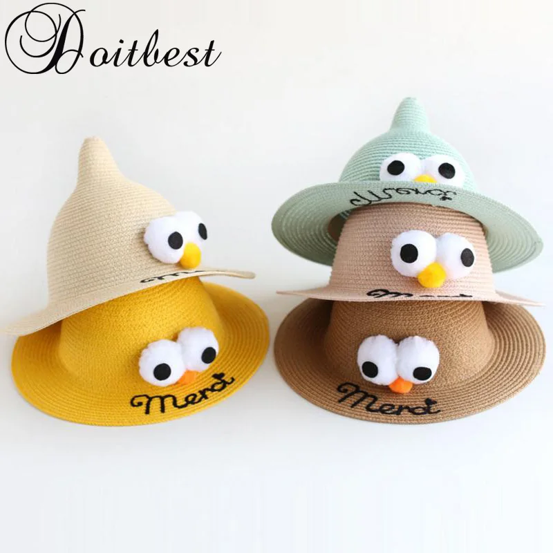 Корейская Весенняя детская пляжная шляпа лето 2018 Забавная соломенная ручной