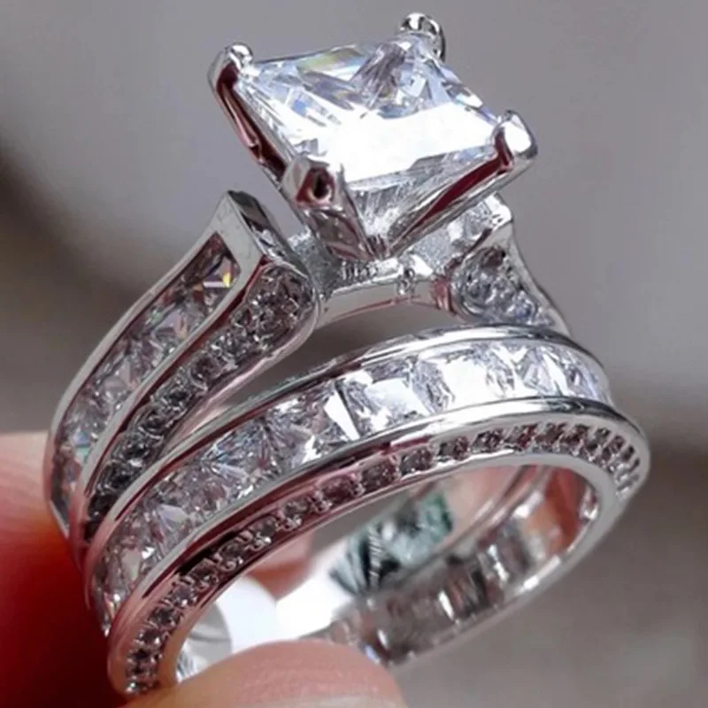R1218 Серебряное натуральное Ювелирное кольцо с белым кристаллом, Свадебные обручальные кольца для женщин, панк аксессуары в готическом стиле, подарок, размер 6, 7, 8, 9, 10 - Цвет основного камня: R1218