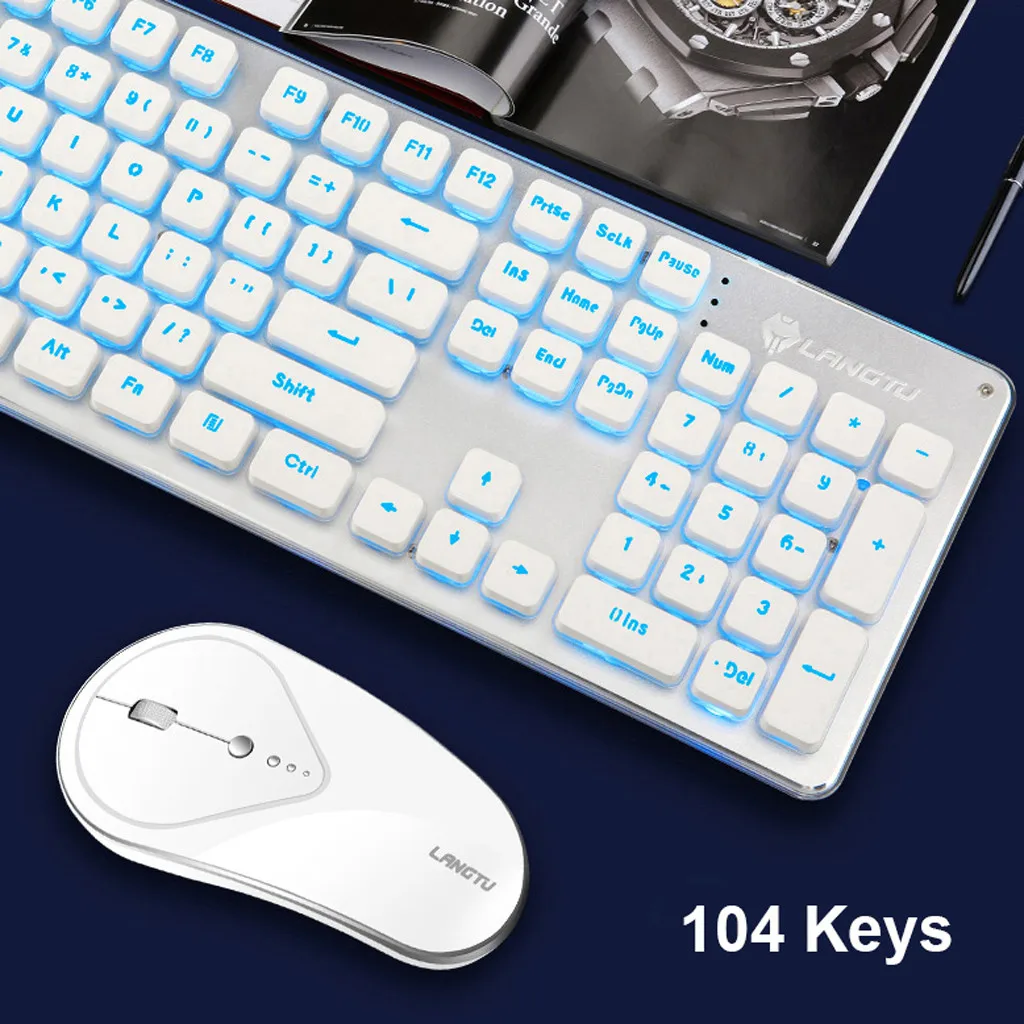 Тонкий эргономичный дизайн 2 4G Беспроводная перезаряжаемая LED подсветка Usb