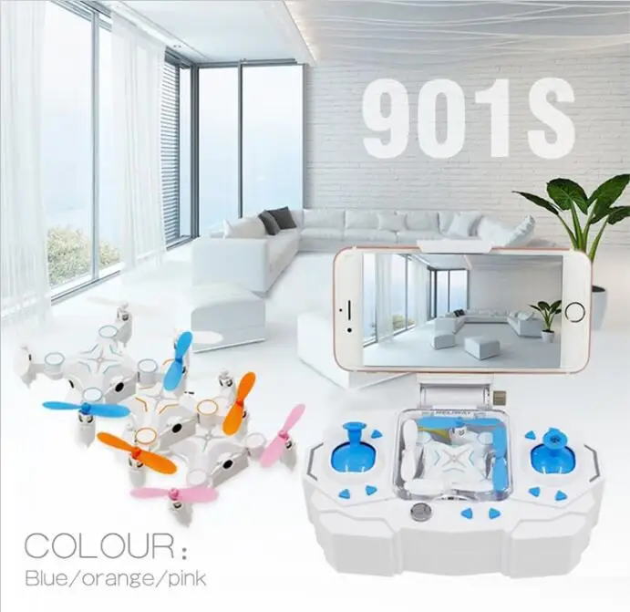 Складной карманный мини Дрон 901S Wi Fi FPV RC 2 4G 6 осей портативный с камерой 0 3 МП wfi