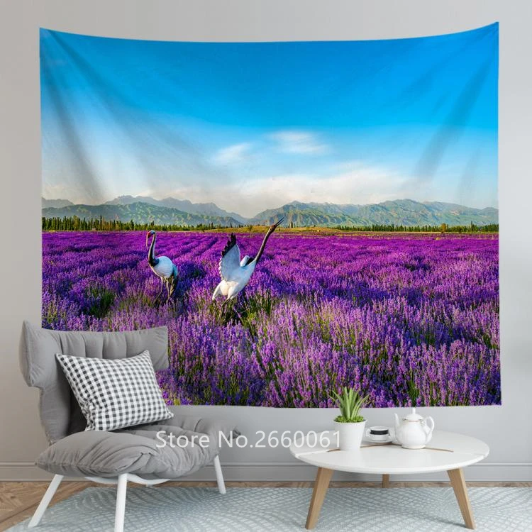 Новинка Скандинавская ракушка лавандовые цветы HD гобелен домашний декор
