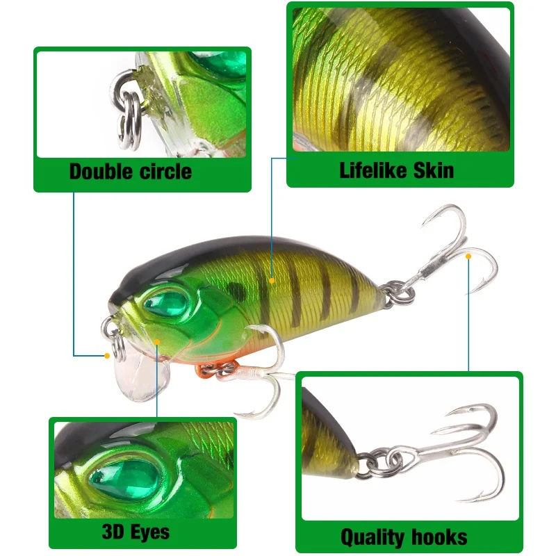 YTQHXY горячая модель Рыболовная Приманка Crankbait 50 мм 8 6 г воблеры погружение 1 5 м peche