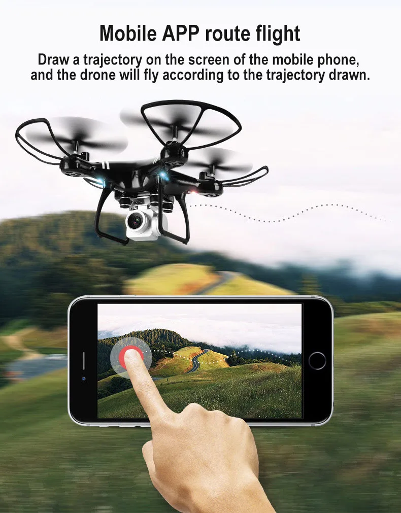 Радиоуправляемый вертолет Дрон с камерой HD 720 P/1080 P wifi FPV селфи дроны Профессиональный складной Радиоуправляемый квадрокоптер 20 минут работы от батареи