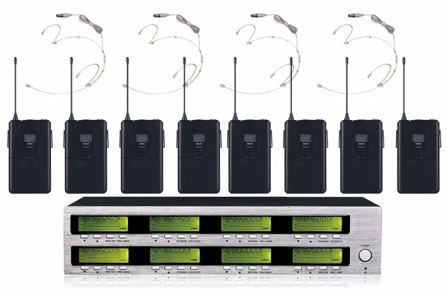 저렴한 NTBD-무대 공연 회의, 힙합 고품질 8 채널 ATW8002 전문 헤드셋 마이크 시스템
