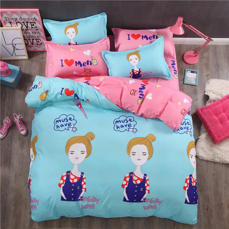 Постельное белье для влюбленных девочек Комплект постельного белья из 3/4