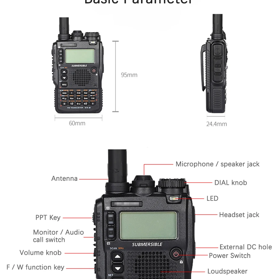 Обычная рация Yaesu VX-8DR трехдиапазонный 140-174/420-470MHz водонепроницаемый портативный FM Ham двухсторонний радиоприемопередатчик