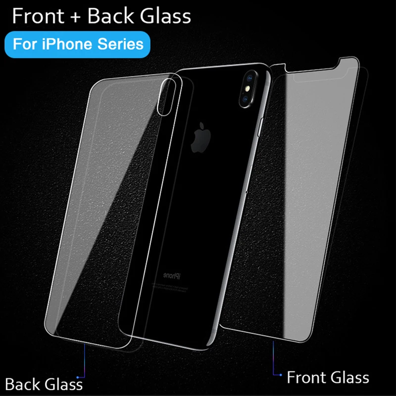 Front Back Screen Protector Tempered Glass Case For iPhone X XS Cover Curved Protect Film 7 6 5 s 6s 5S 8 Plus |
