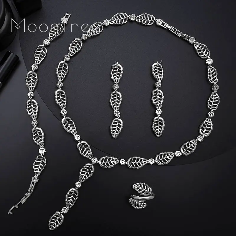 MoonTree роскошный эксклюзивный набор из листьев фианита для свадьбы помолвки