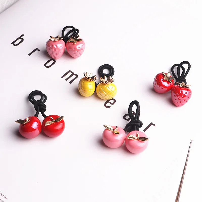 Детские резинки для волос 2 шт. с цветными фруктами аксессуары девочек|Аксессуары