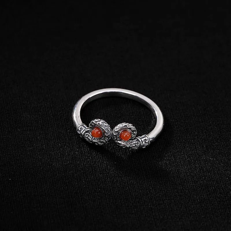 Uglyless Real Solid 925 пробы серебряные изогнутые тайские кольца ручной работы для женщин