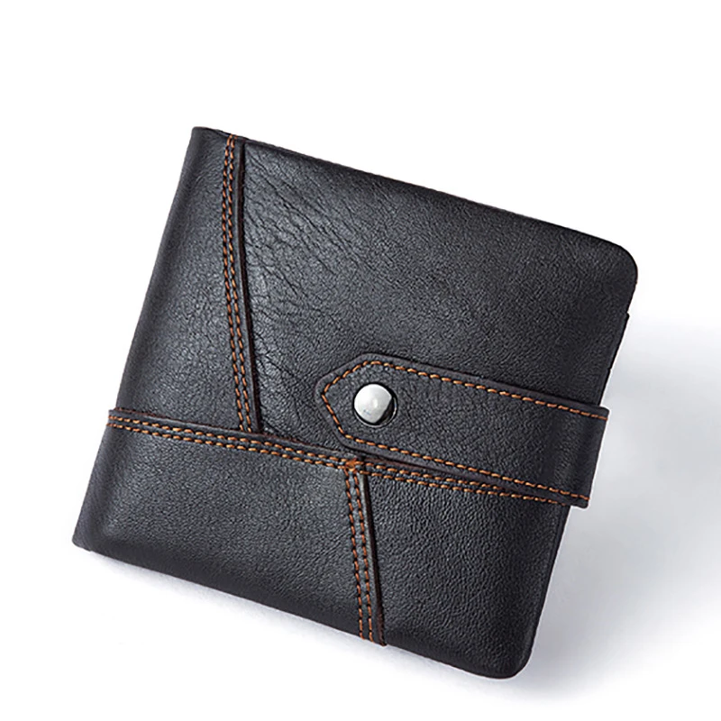 Мягкий кошелек из натуральной кожи мужской бумажник с монетницей маленькие