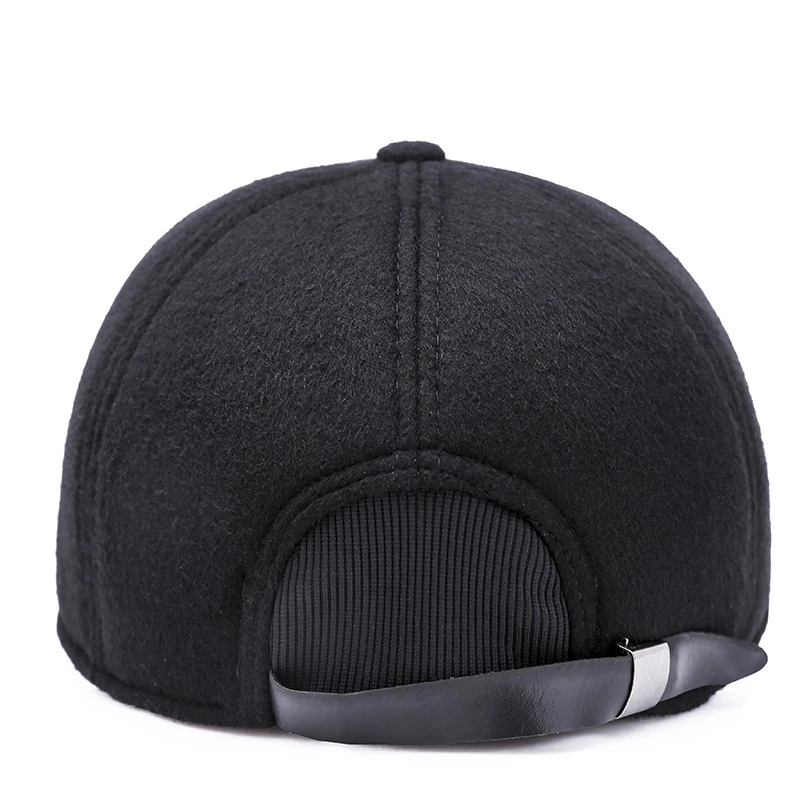 2019 Мужская Зимняя кепка модная бейсбольная с ушками Gorras Para Hombre однотонная