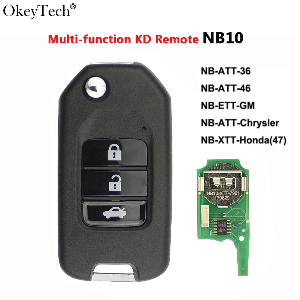 

Okeytech for Honda NB10 Universal Multi-functional For KD900/KD900+/URG200 Mini Key Programmer NB Series Remote Key 3 Buttons