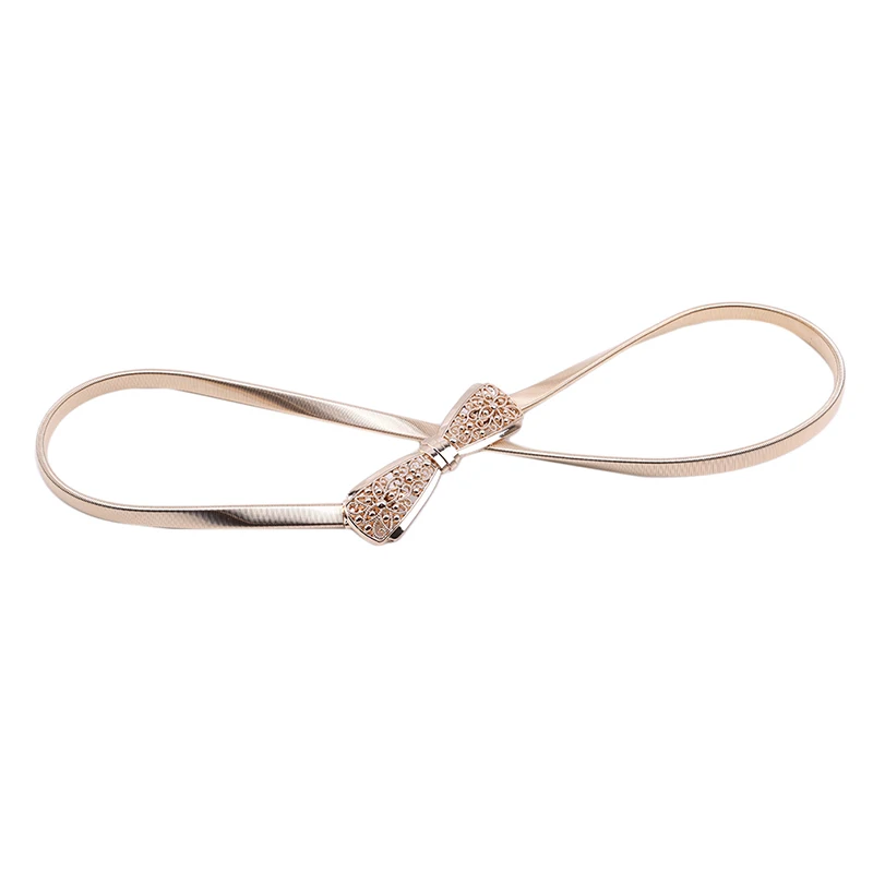 Модный дизайн сплошные ремни для женщин женское платье золотой серебряный бант