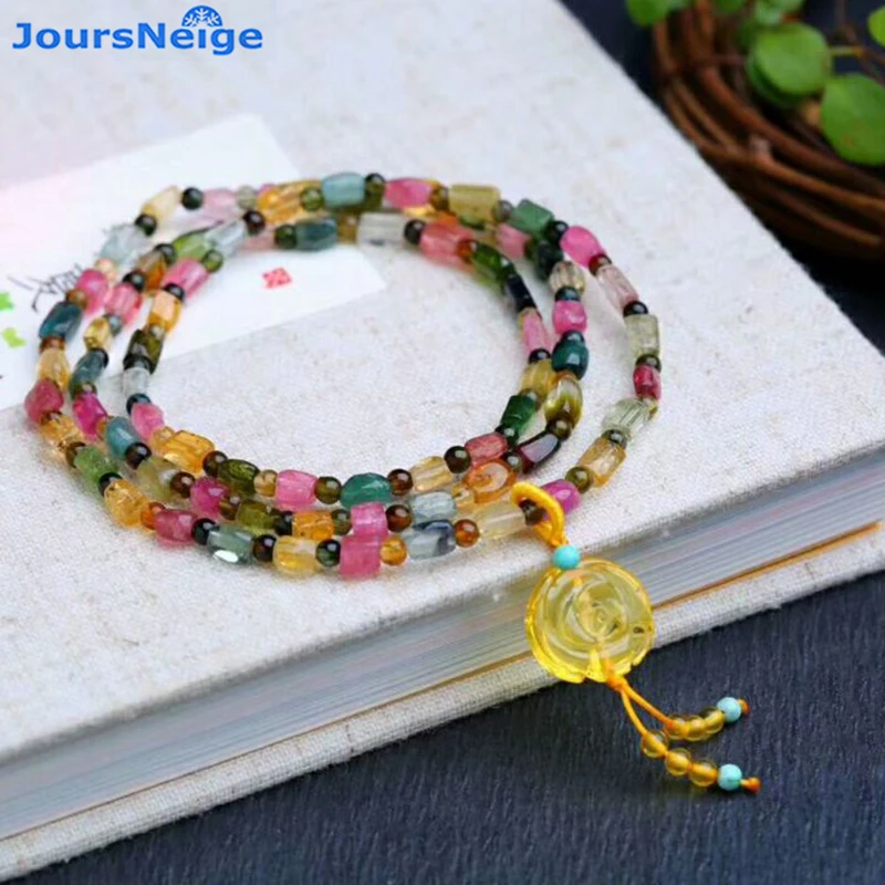 Женский браслет JoursNeige желтый натуральный турмалиновый камень ювелирное