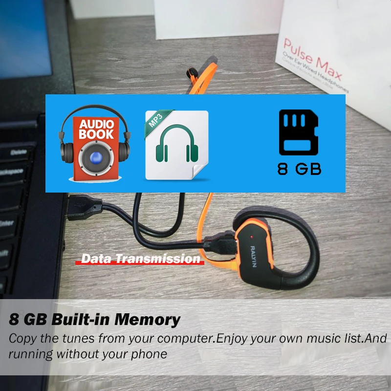 Bluetooth плеер Ralyin M2 8 Гб Водонепроницаемый музыкальный спортивный bluetooth MP3 наушники