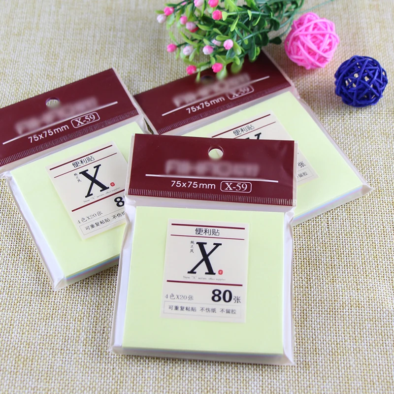 

80 Pages Memo Sticker Memo Pad Sticky Memo Notebook Stationery Note Paper Stickers Message Sticker Bookmark Marker Flags