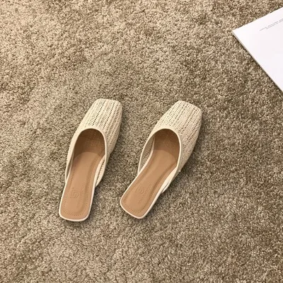 2019 летние новые Баотоу ротанг плетение тапочки сандалии женские | Обувь