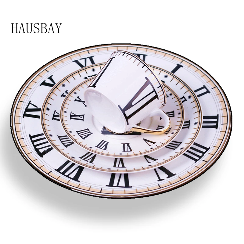 Европейская Западная пищевая тарелка посуда из костяного фарфора домашняя