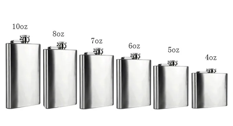 Лидер продаж 2018 карманная тазобедренная колба из нержавеющей стали 6 размеров