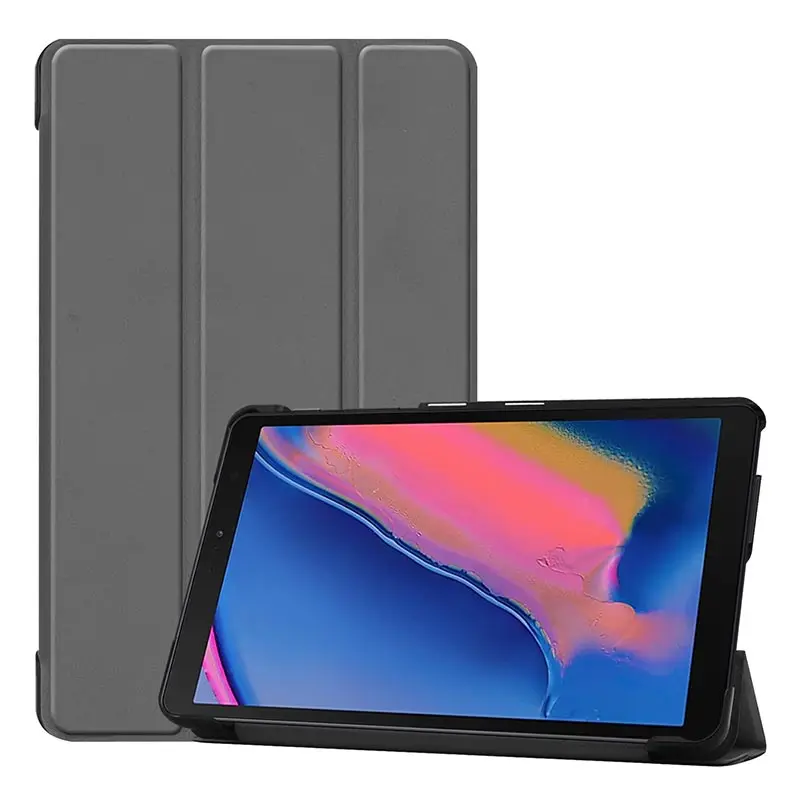 Gray Чехол для samsung Galaxy Tab A, 8,0 дюймов, S, ультра тонкий кожаный чехол с магнитной подставкой для Galaxy Tab, SM-P200, SM-P205, Funda - Цвет: Gray